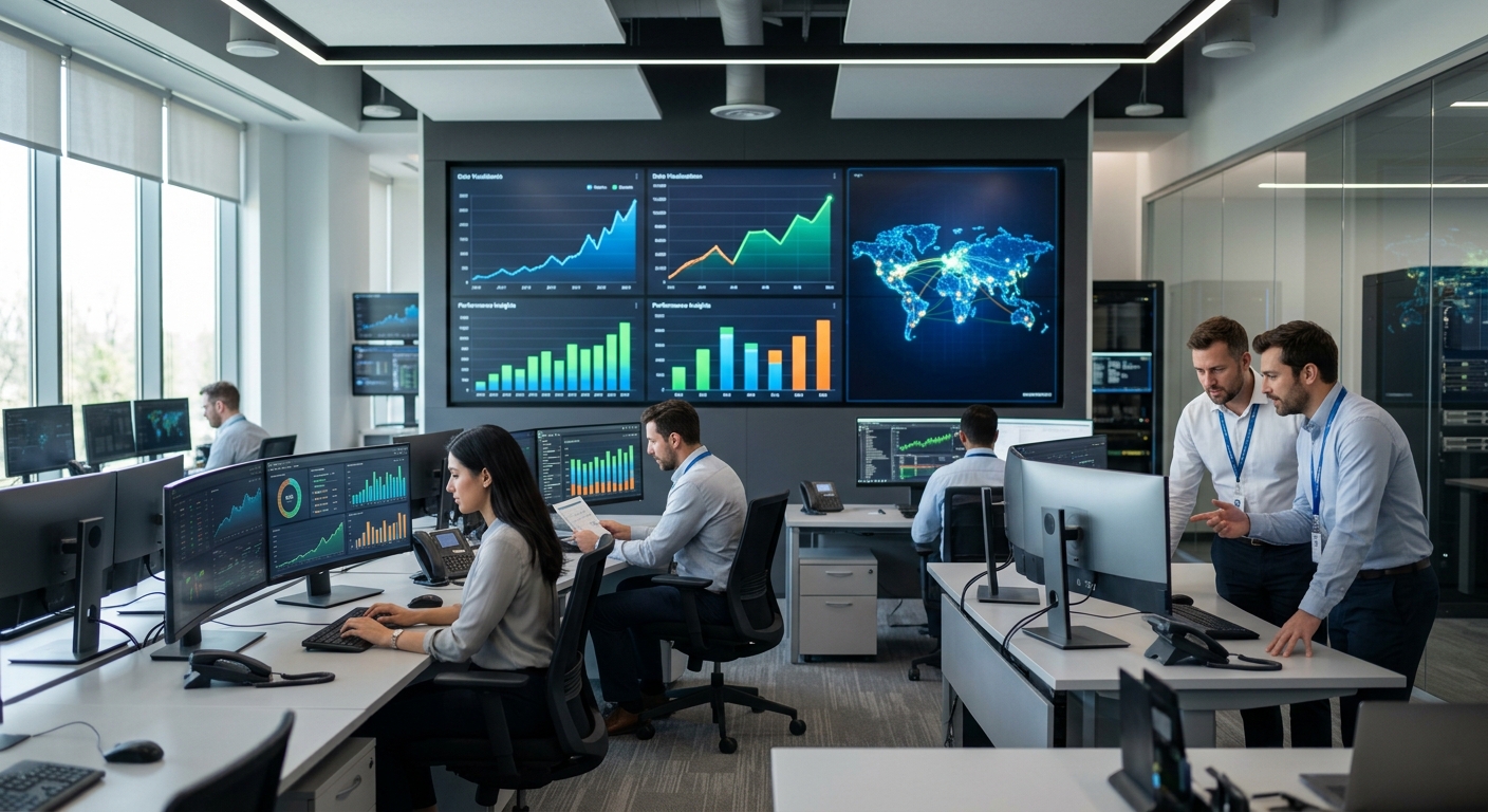 Dashboard showing operational efficiency and automation payback for an internet service provider.