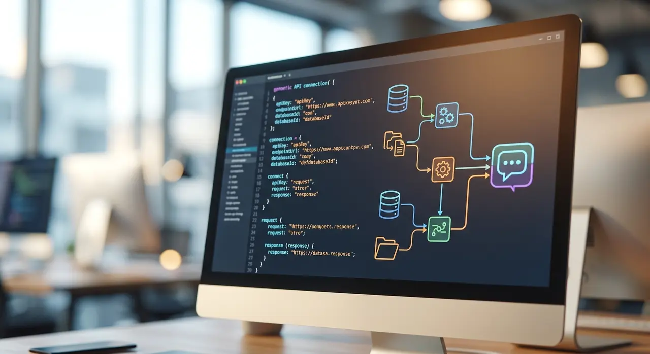 Botpress chatbot dashboard and automated customer service chat on a smartphone