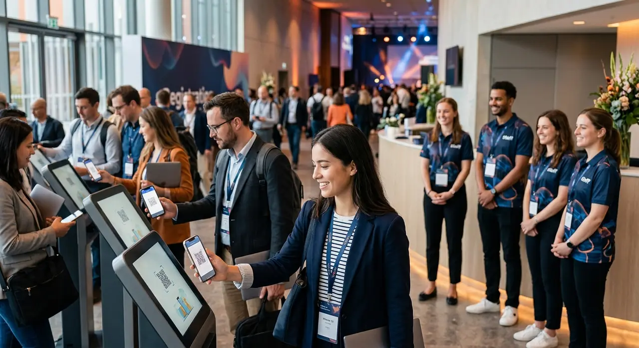 Continuous improvement in events showing automated ticket confirmation and smooth check-in
