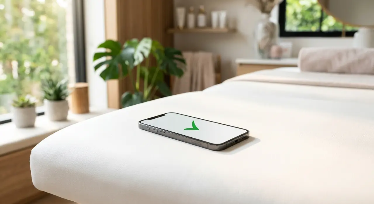 Client receiving an automated WhatsApp booking confirmation via smart scheduling agent