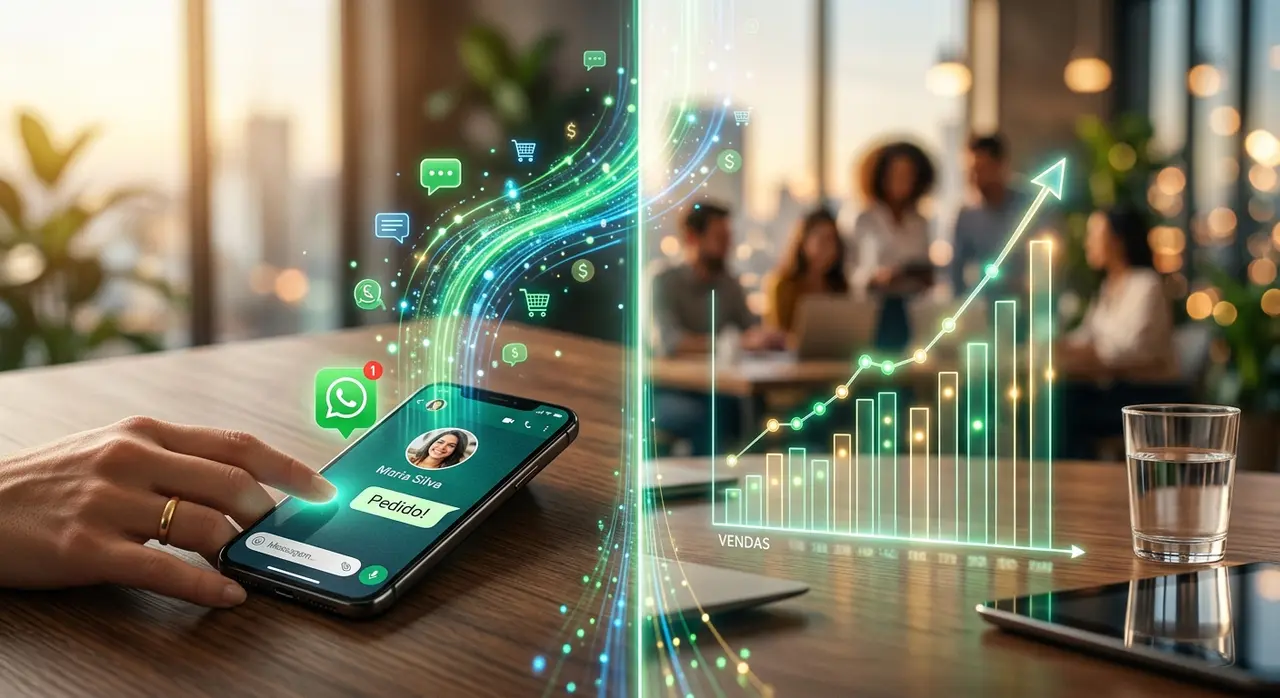 Gráfico de crescimento representando o aumento de vendas pelo WhatsApp.