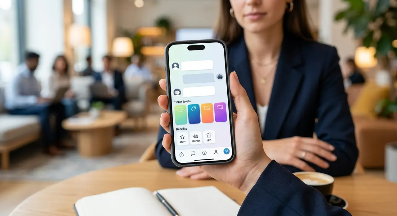 AI agent for event registrations answering attendee questions on a smartphone screen.