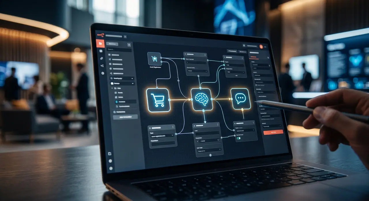 Event manager analyzing increased ticket sales and customer retention driven by AI automation.
