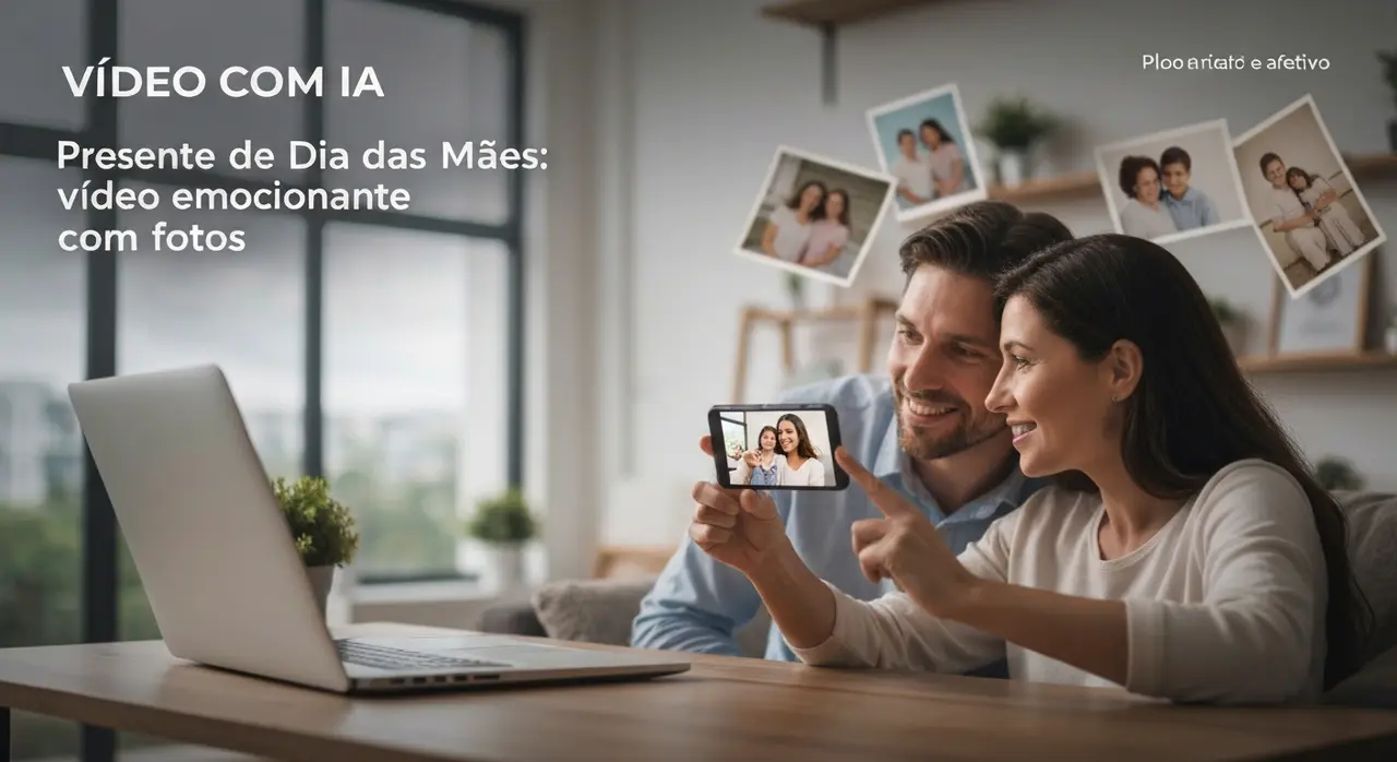 Presente de Dia das Mães: Vídeo Emocionante com Fotos em IA