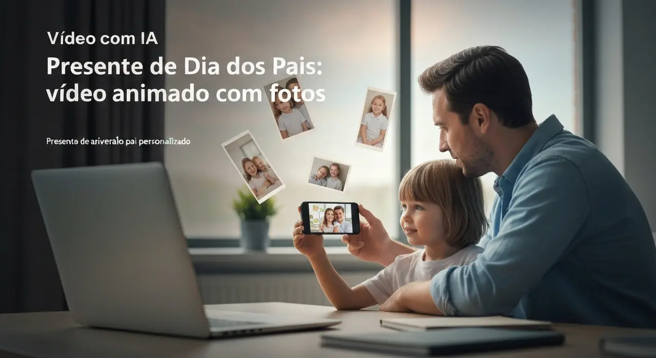 Presente Dia dos Pais: Vídeo Animado com Fotos Emoção Garantida