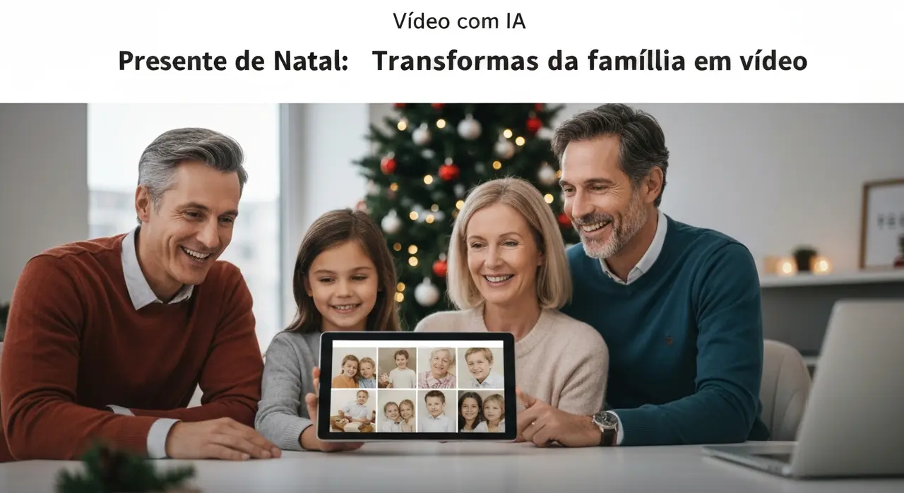Presente de Natal: Transforme Fotos da Família em Vídeo Emocionante com IA