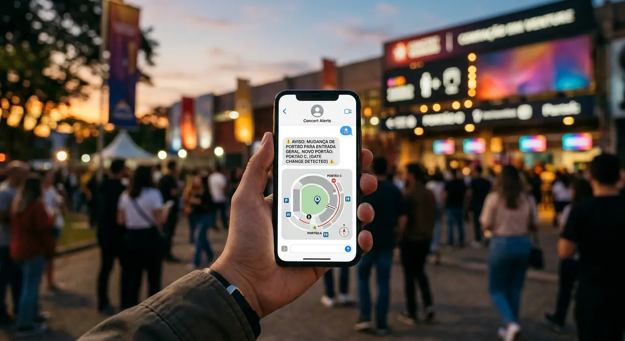 Participante recibiendo un disparo de mensajes con un cambio de puerta en su celular.