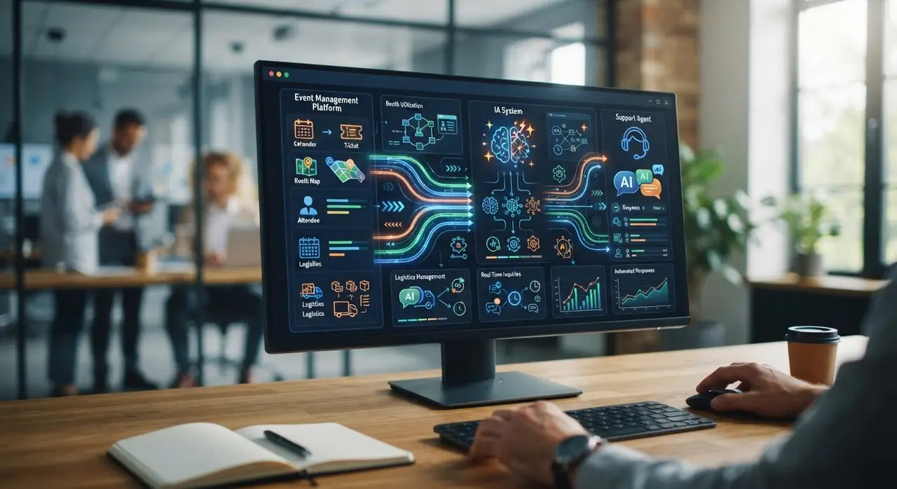 Integrating AI agent with event management systems via API for logistics