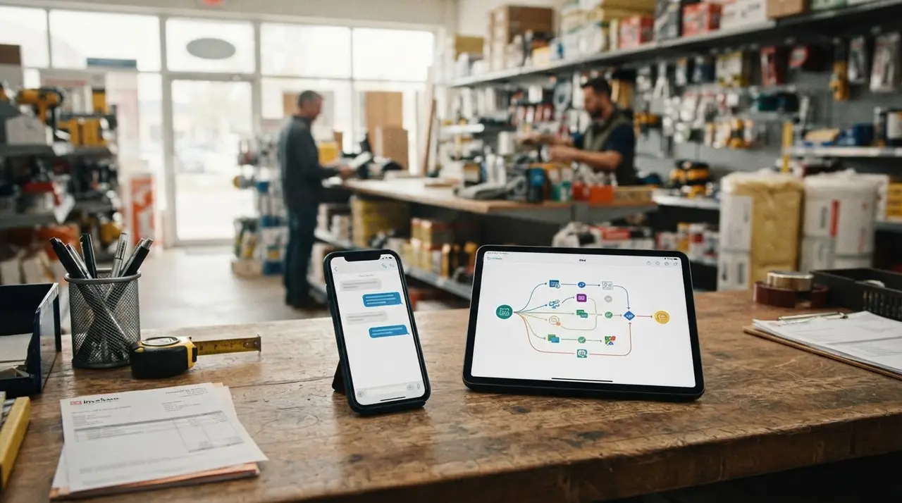 Como o n8n conecta ERP, estoque e WhatsApp na sua loja de materiais