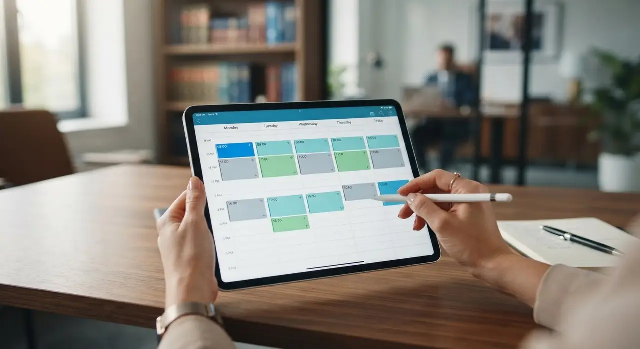 Central de atención digital integrada con el calendario de un abogado para optimizar la gestión de consultas