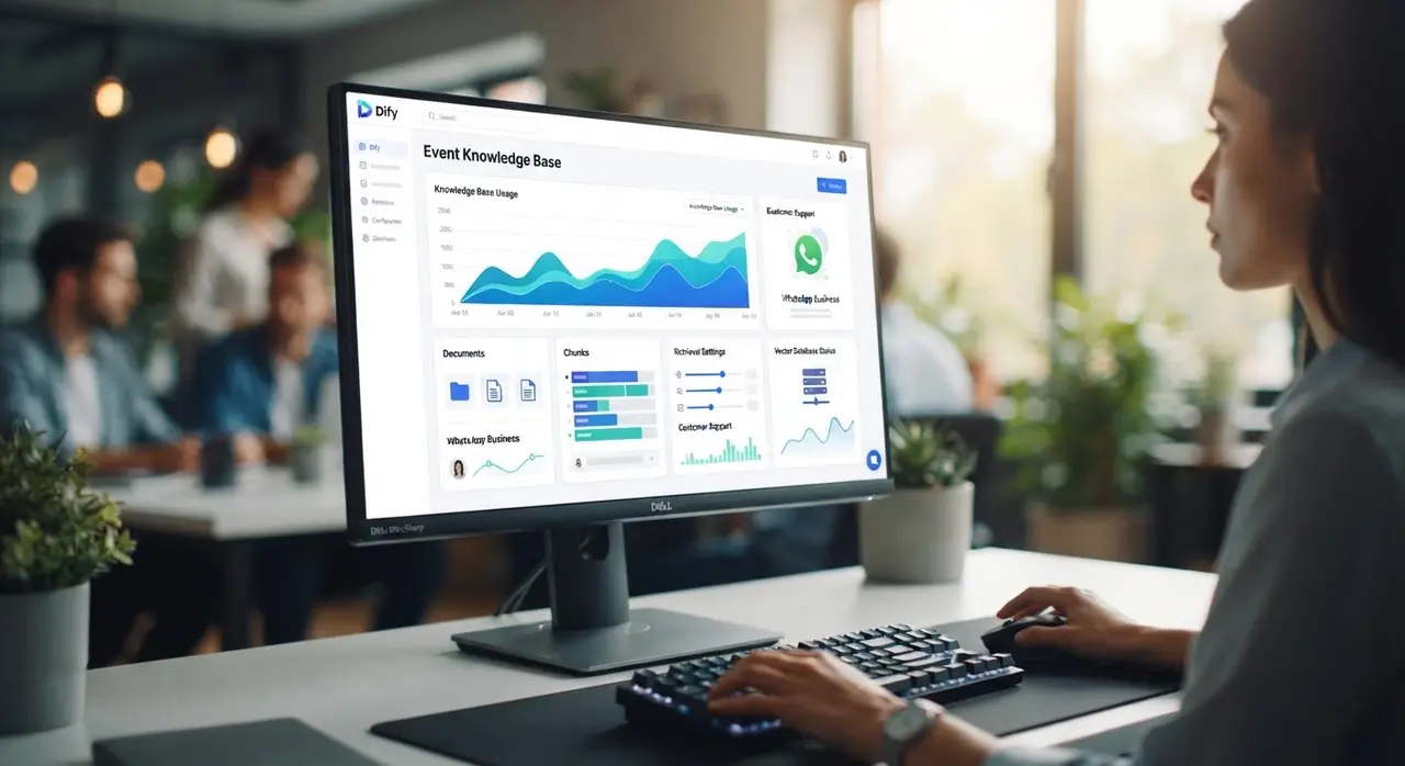 Configuração da base de conhecimento do agente de IA no Dify para eventos
