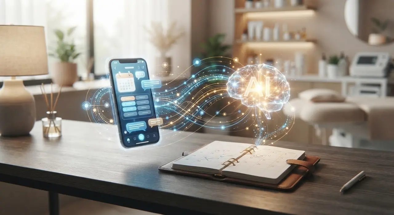 Concept of n8n o que é connecting Claude AI to WhatsApp and a clinic calendar