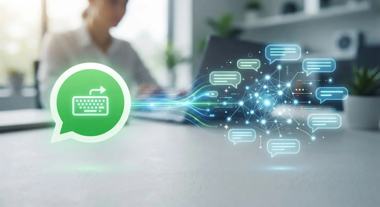 Comparing manual typing on WhatsApp Business with automated AI solutions for customer support.