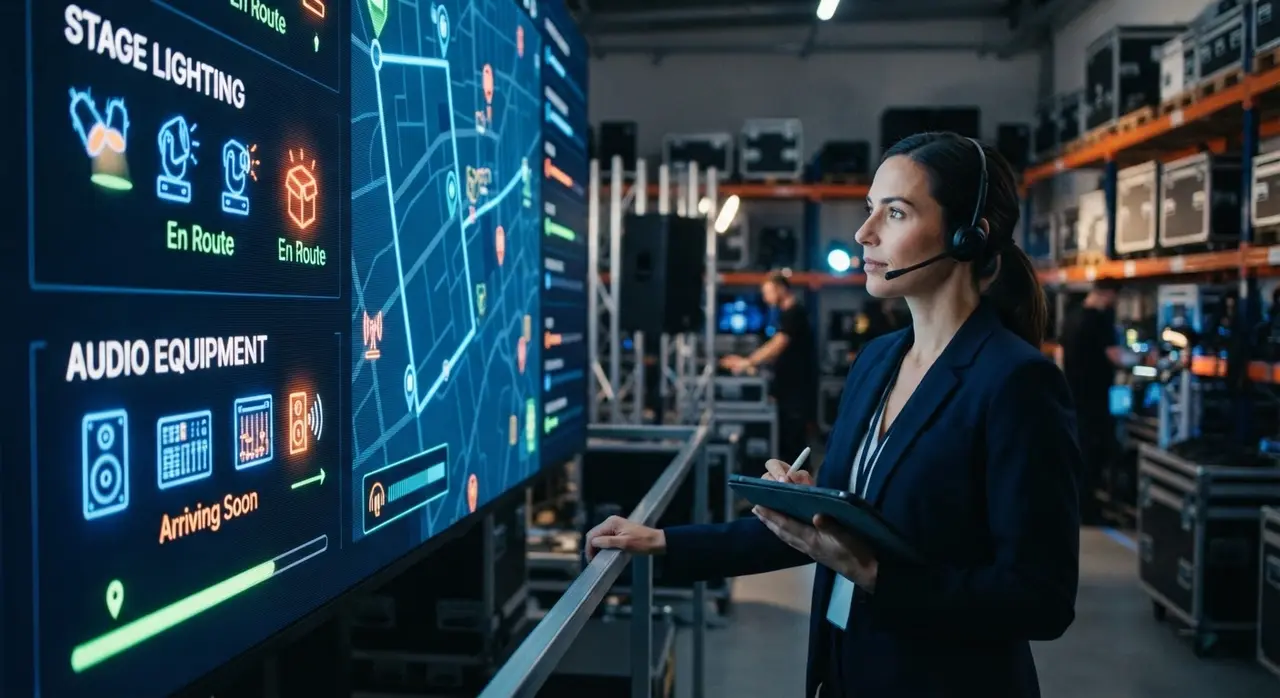 Event manager using an SGP API integrated AI agent to track booth logistics and supplier delivery