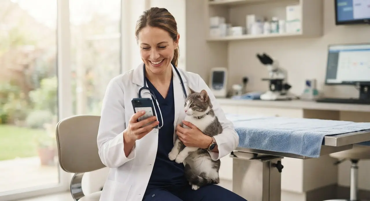 Recordatorio de vacunas automático enviado por WhatsApp a un cliente de la veterinaria