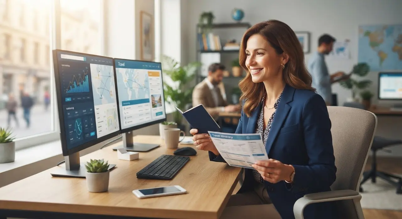 Travel agency dashboard showing automated lead qualification and customer experience tracking.