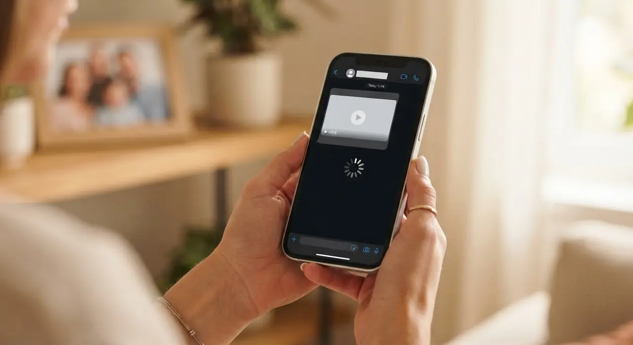 pessoa aguardando o processamento para criar vídeo com fotos no celular
