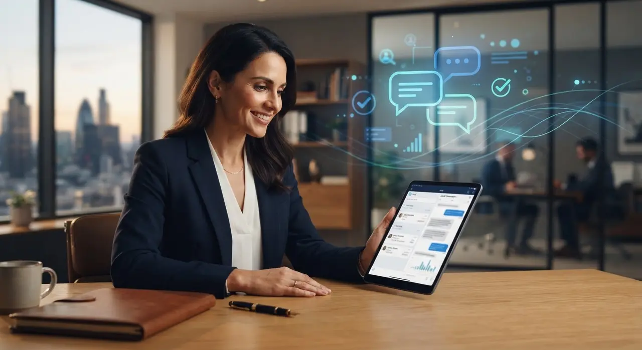 Abogado trabajando con IA segura que protege datos sensibles y mejora la conversión de leads.