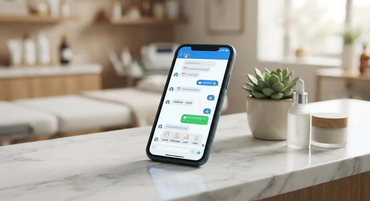 AI booking a last-minute appointment via automated communication like avec whatsapp integration.