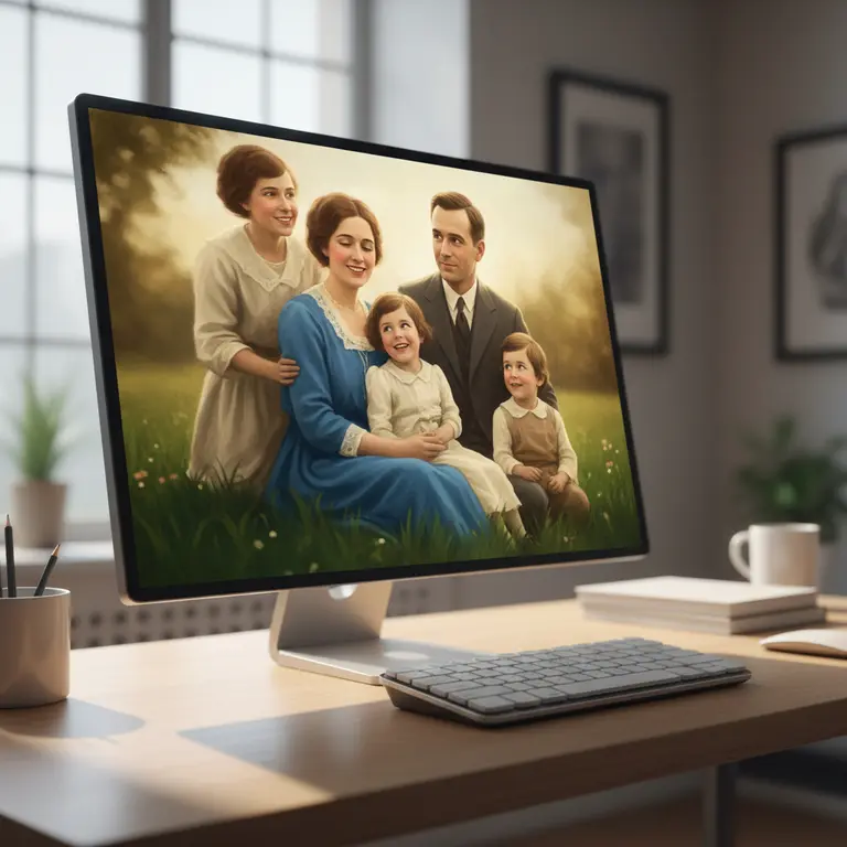foto antiga restaurada e com movimento para criar vídeo com fotos