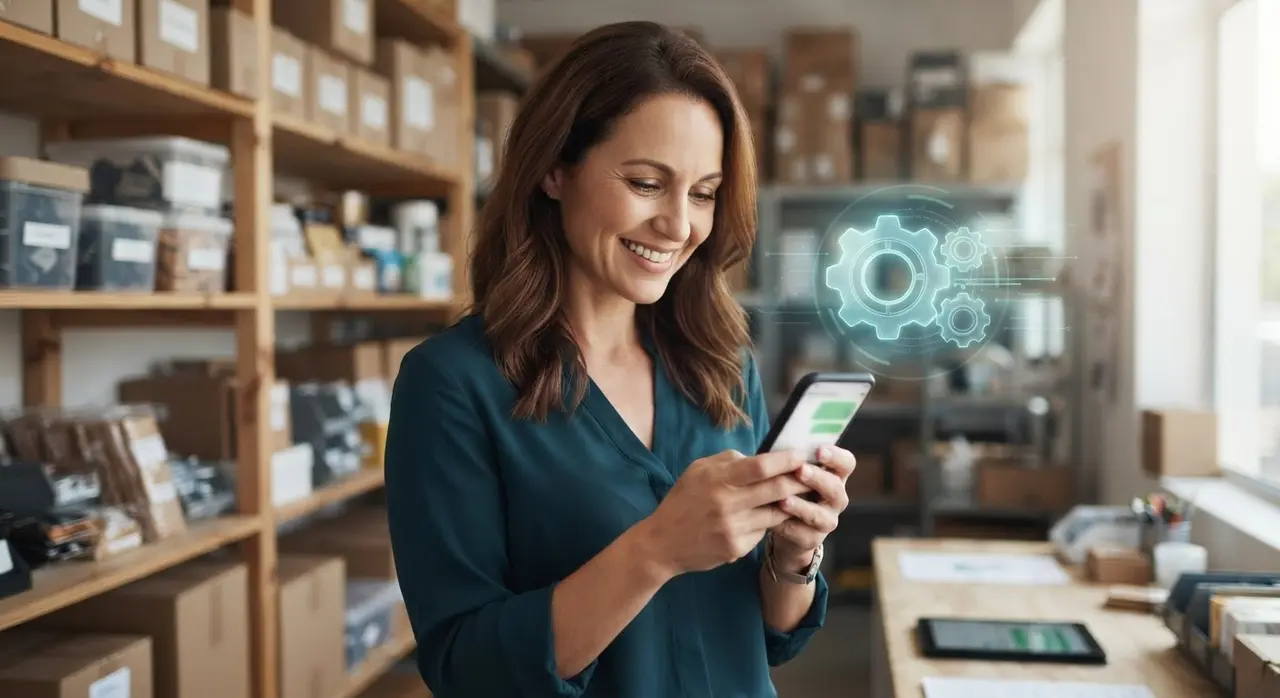 Equipo de gestión analizando los resultados de la automatización de WhatsApp Business.