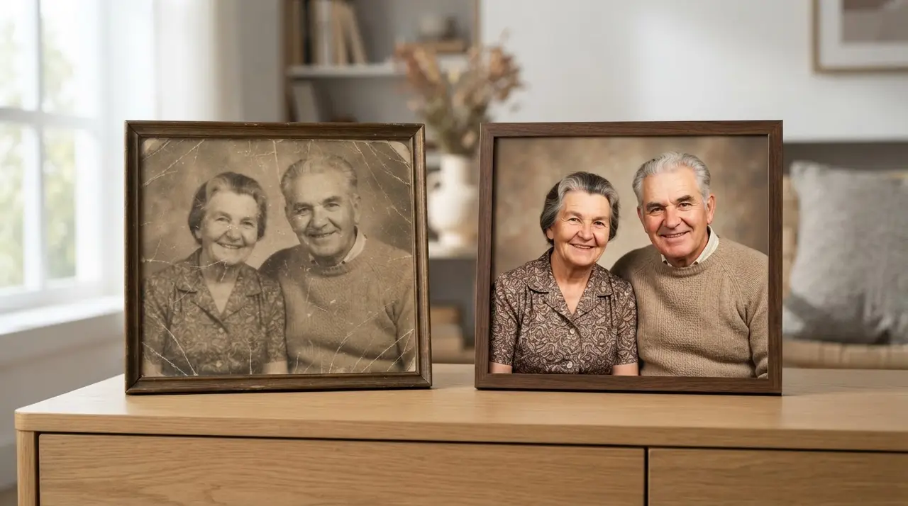 Comparativa de mejorar foto borrada con ia para recuperar foto antigua con nitidez