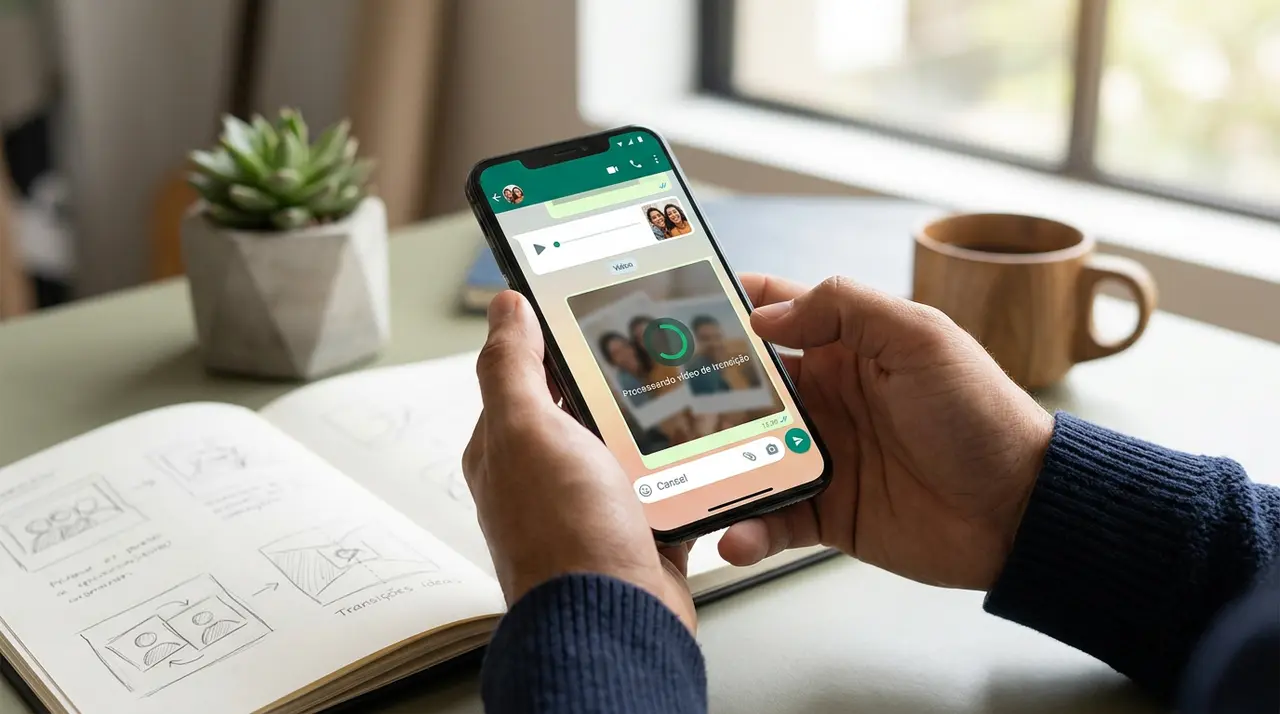 Creating an evolution in video using AI via WhatsApp