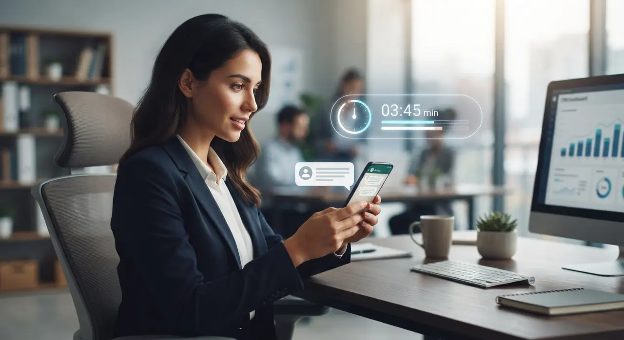 Automated follow-up message triggered by a WhatsApp customer service CRM