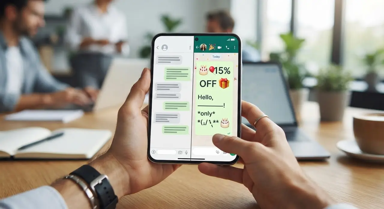 Calendario y smartphone mostrando el timing ideal para enviar templates WhatsApp en fechas conmemorativas
