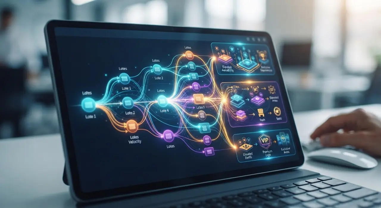 Panel de control visualizando la automatización IA para la recomendación de lotes de entradas