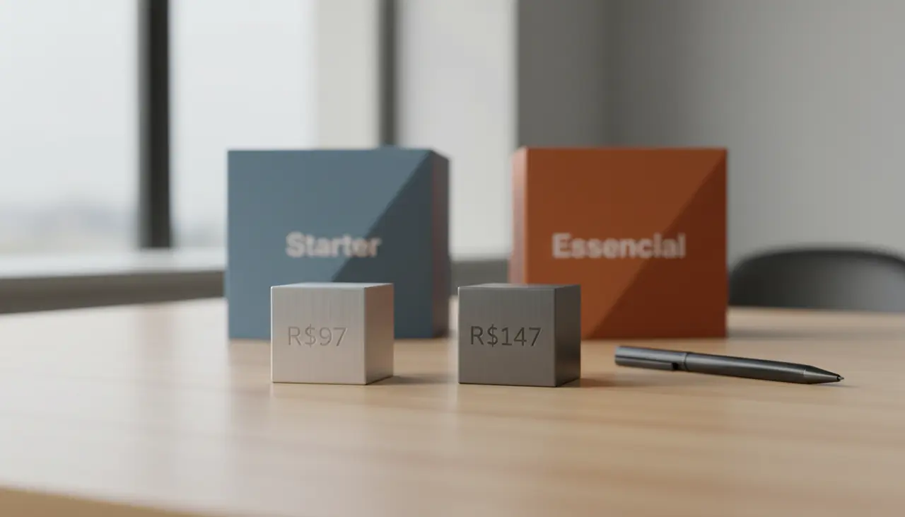 Comparação de recursos entre o plano Starter e Essencial do BlogPost Automático