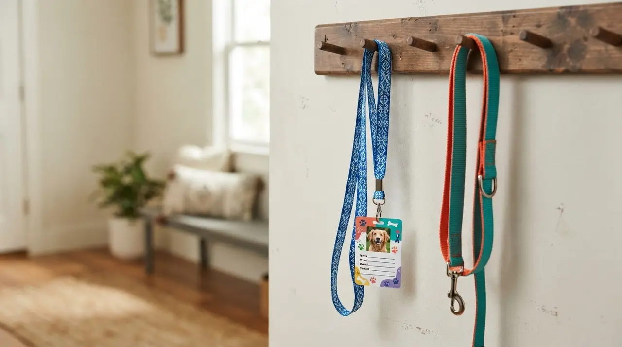 Cartão para pet pendurado com cordão personalizado