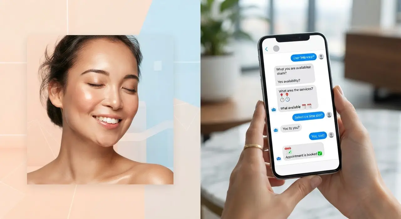 A dashboard displaying instant lead response powered by a WhatsApp bot in an aesthetics clinic.