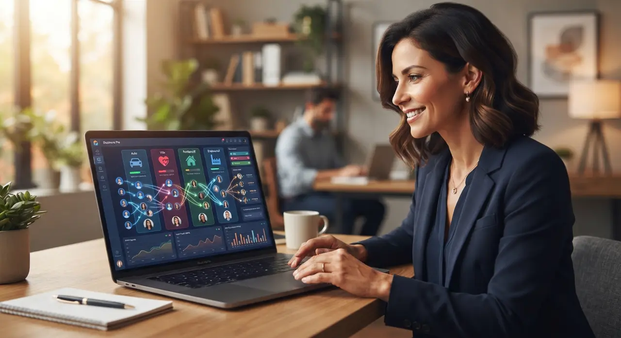 An insurance broker reviewing categorized leads routed by a smart support agent.