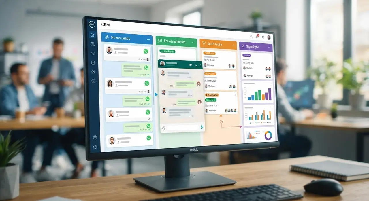 AI-powered SDR WhatsApp qualifying a lead and organizing data into a CRM system automatically.