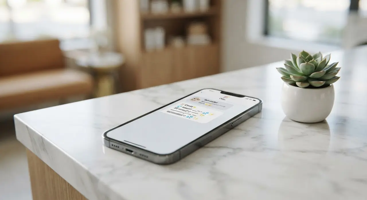 Teléfono inteligente mostrando un mensaje de seguimiento automatizado por un crm con ia