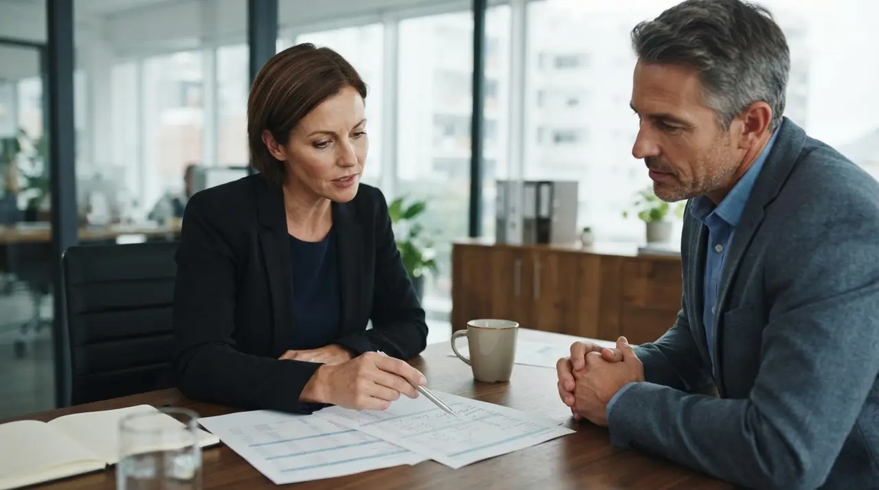 Gestores analisando relatórios financeiros para tomar decisões estratégicas