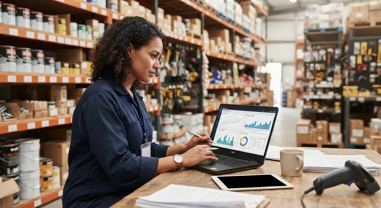 Retail inventory software interface integrated with AI customer service channel