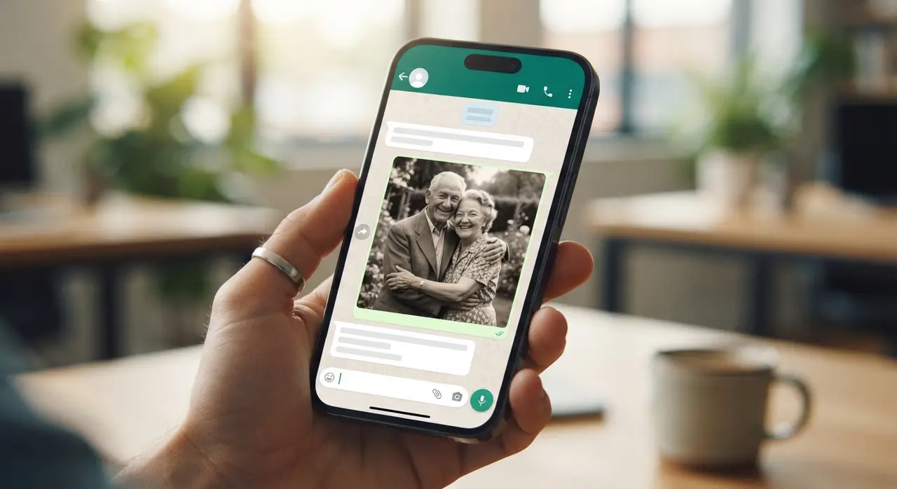 Proceso de creación de un vídeo para whatsapp a partir de una foto antigua usando inteligencia artificial