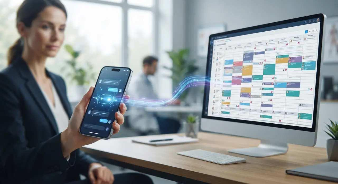 AI calendar integration reading available slots via Feegow API for aesthetic clinic scheduling