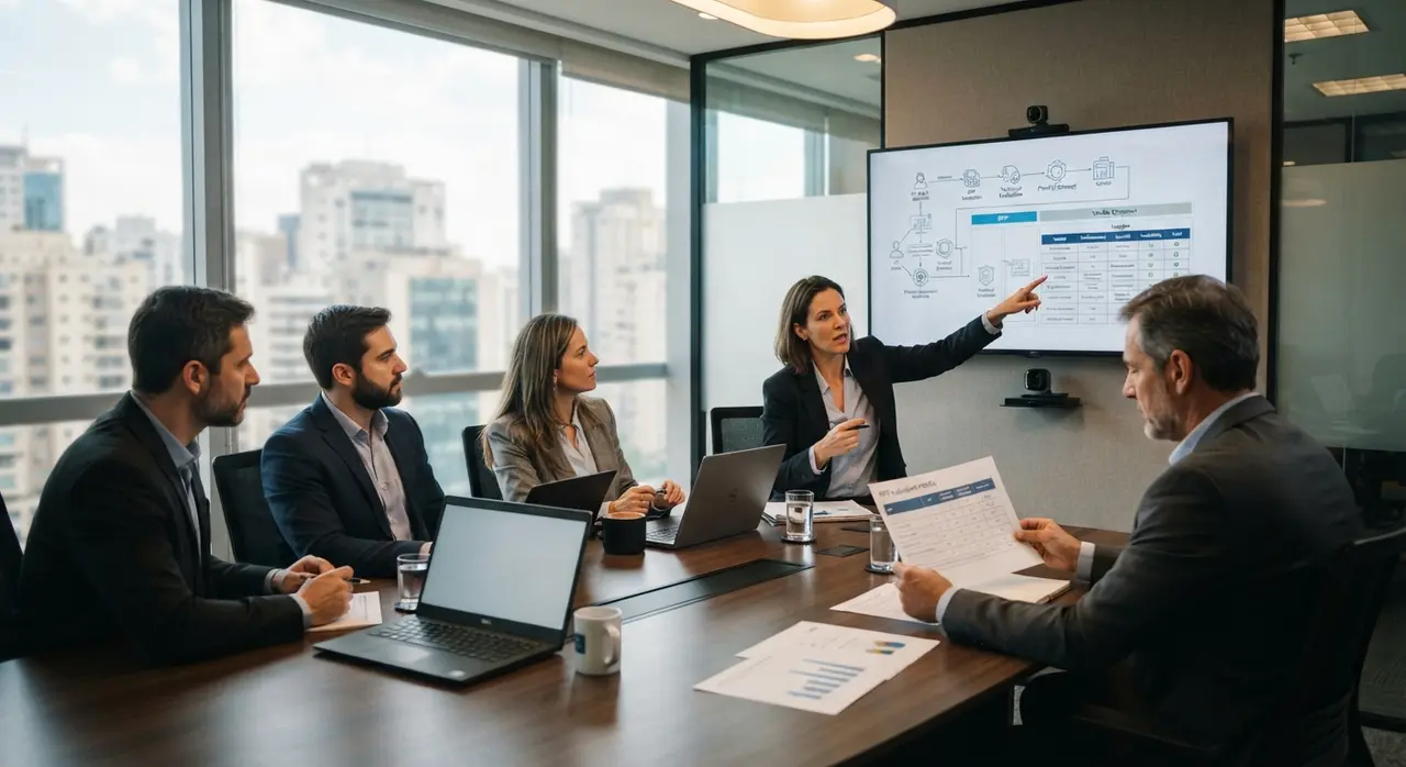 AI automation RFP evaluation matrix showing vendor scoring criteria and technical requirements