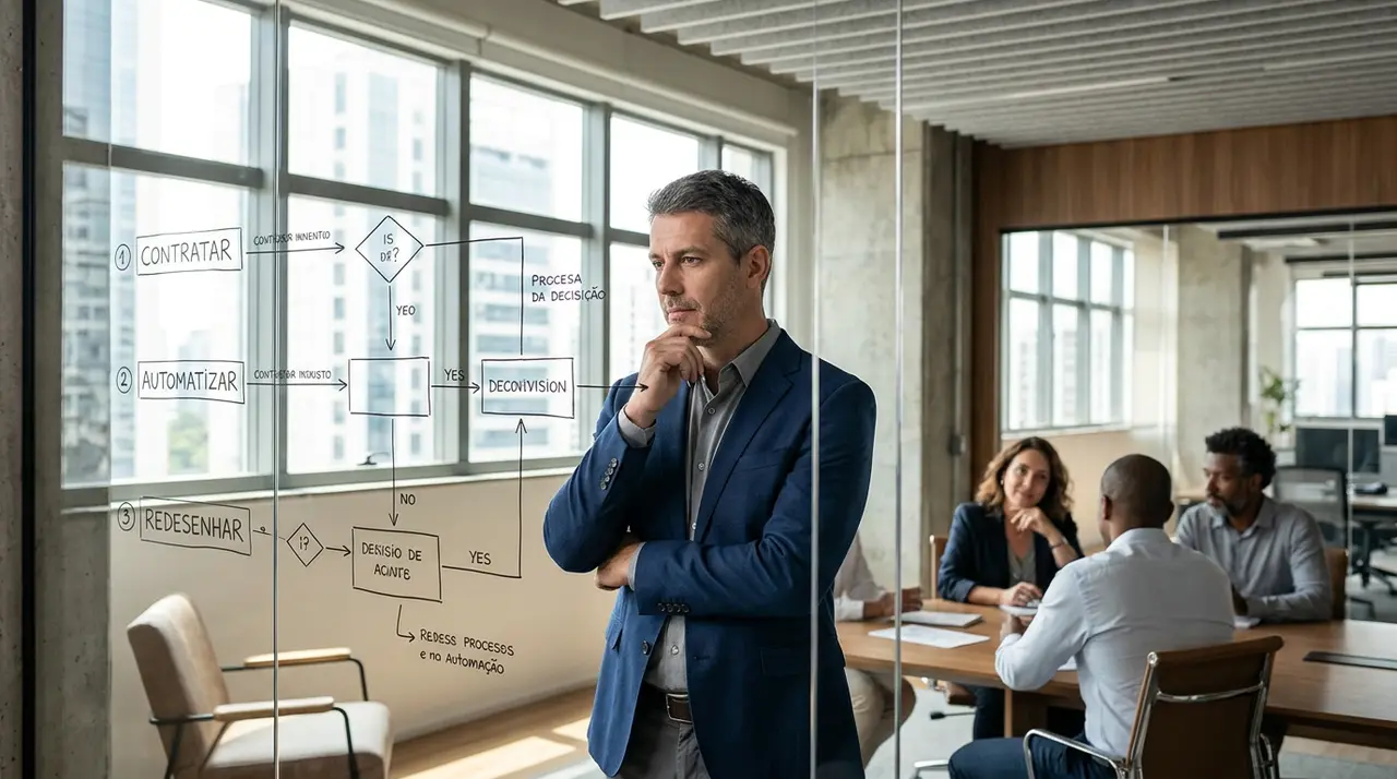 Contratar, Automatizar ou Redesenhar: Como Escolher na Gestão de PMEs