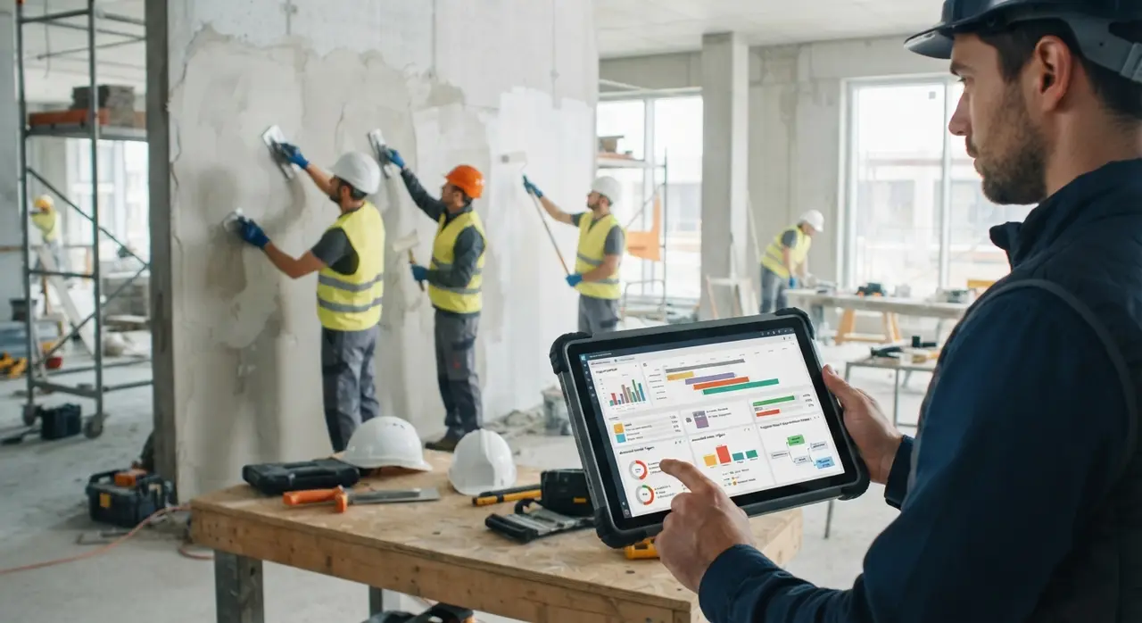 Hardware store manager monitoring vertical AI post-sales workflow metrics