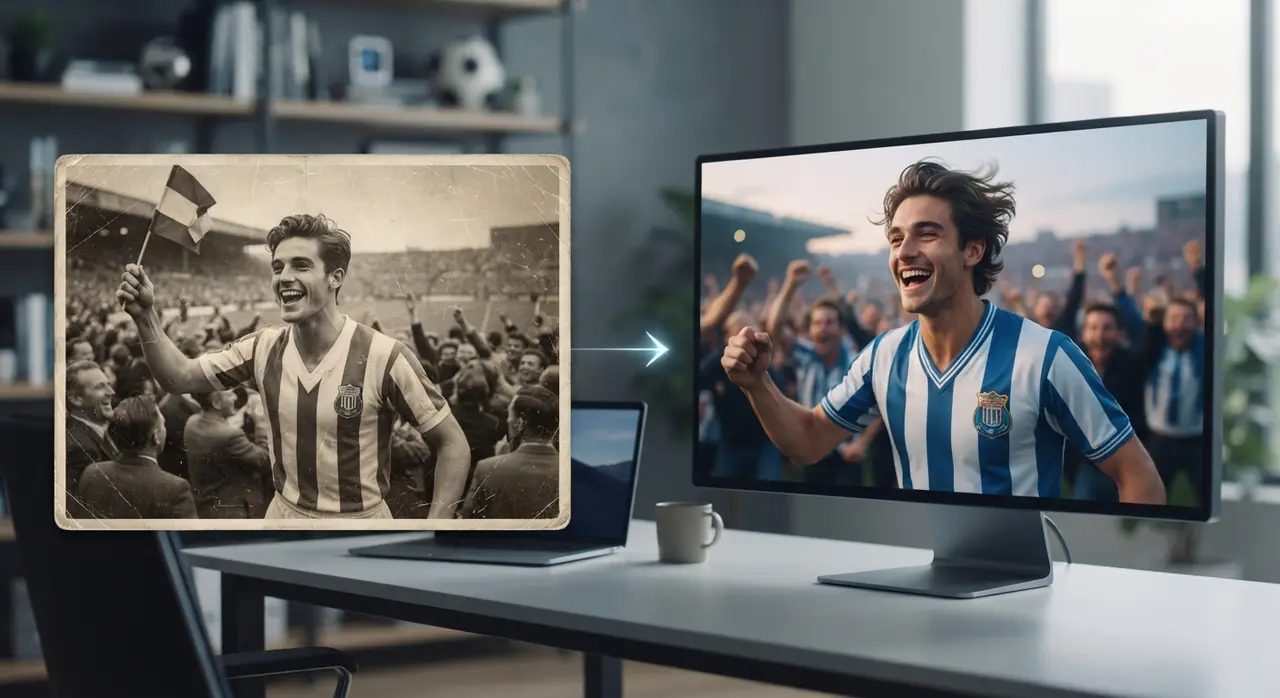 IA para animar foto de ídolo deportivo en un teléfono móvil