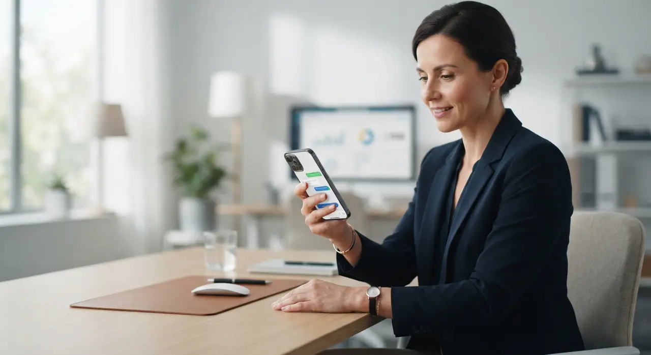 Atendimento inteligente no WhatsApp comercial exibindo mensagem de recompra